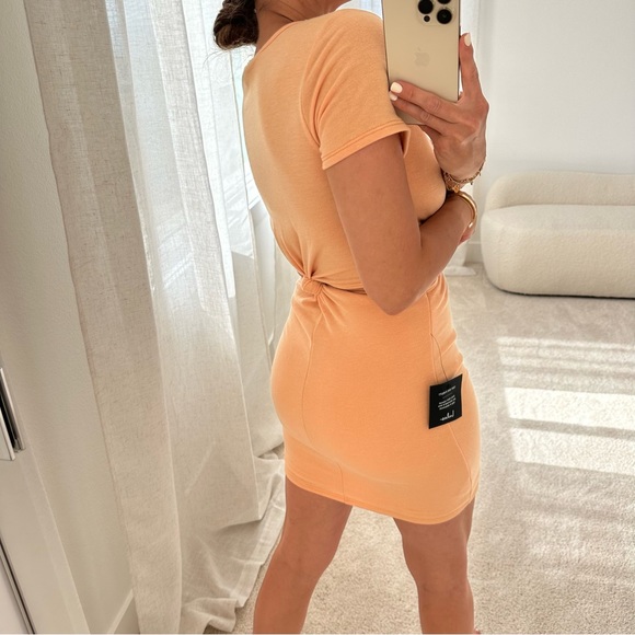 Lulus Orange Knotted Mini T-Shirt Cut Out Dress - Picture 11 of 12